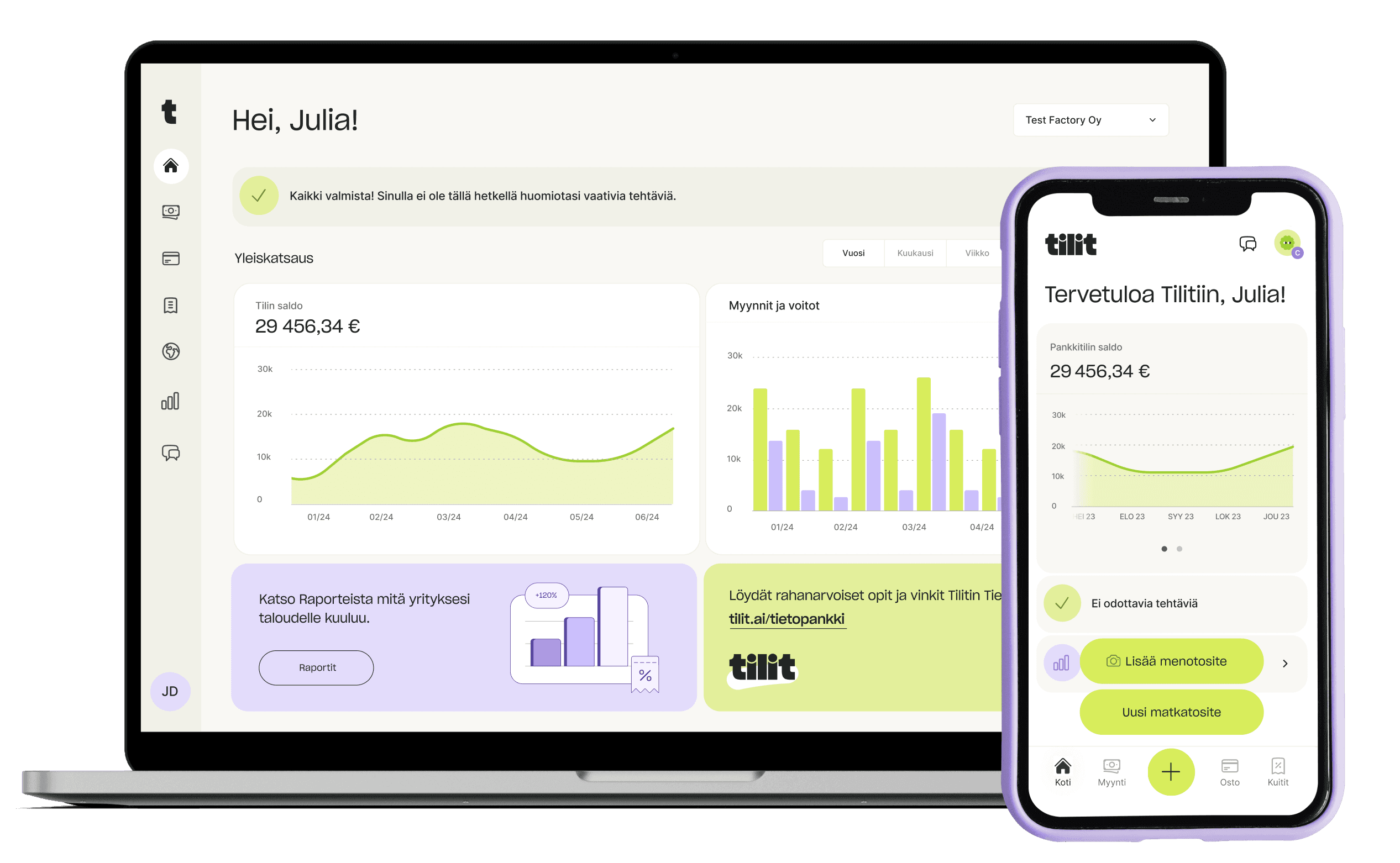 Tilit web and mobile application